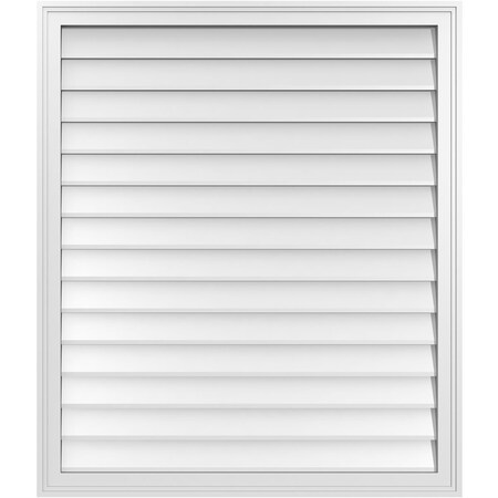 Ekena Millwork Vertical Surface Mount PVC Gable Vnt: Non-Functional, w/2"W x 1-1/2"H, Brickmould Frame, 36"W x 42"H GVPVE36X4202SN
